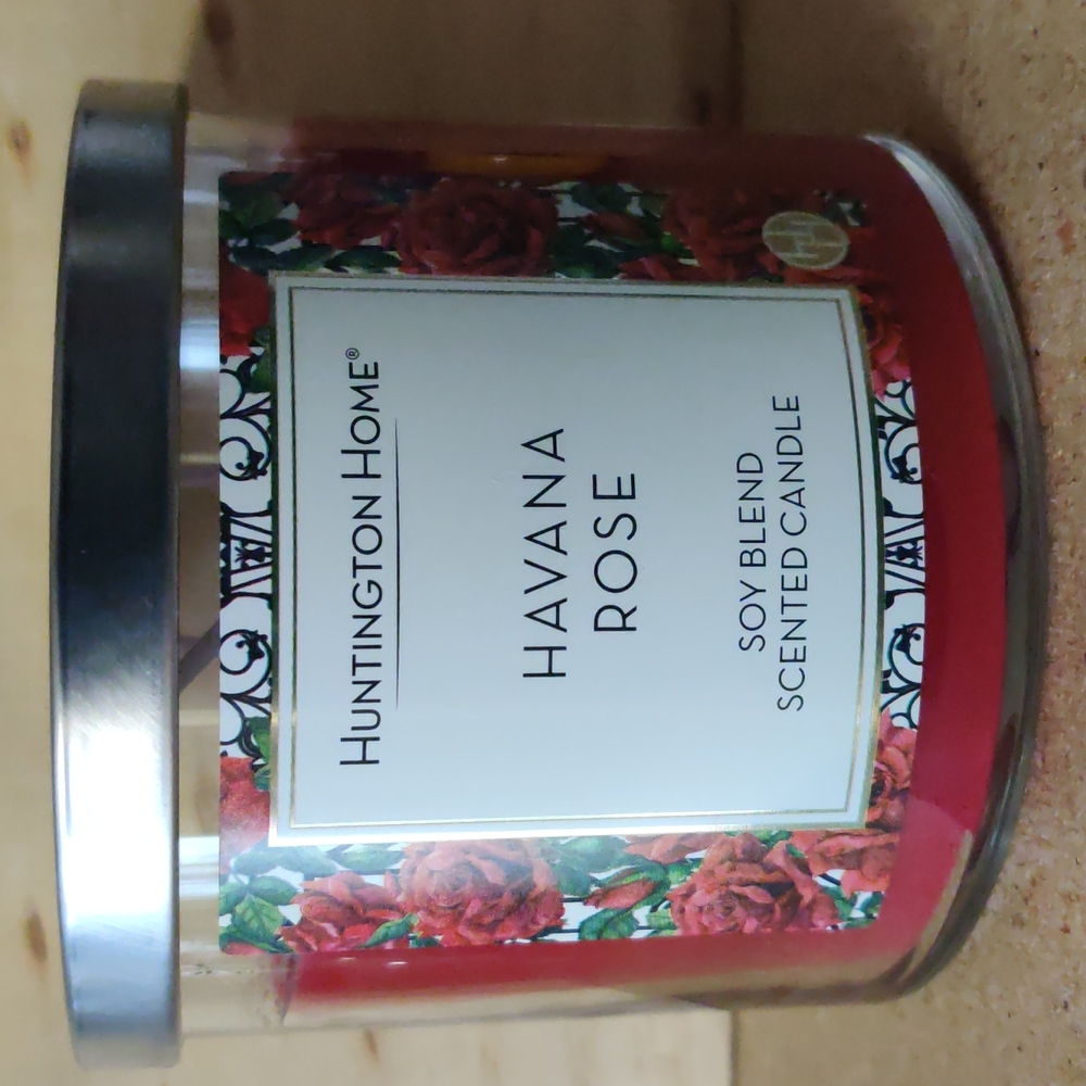 Huntington Home Havana Rose 14oz Soy Blend 3 Wick Candle